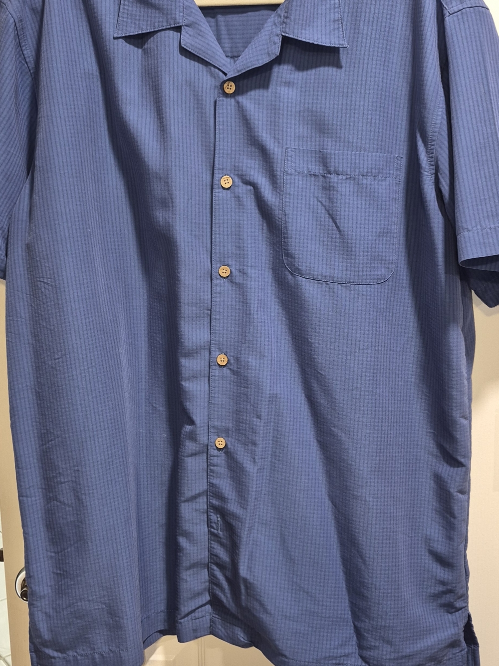 Men's Casual Blue Button-Down Shirt -XL- Lightweight Everyday Style